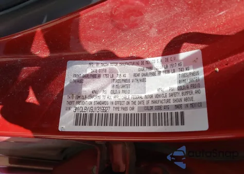 2018 Toyota Yaris Ia z USA, uszkodzony, nr VIN 3MYDLBYV9JY319927